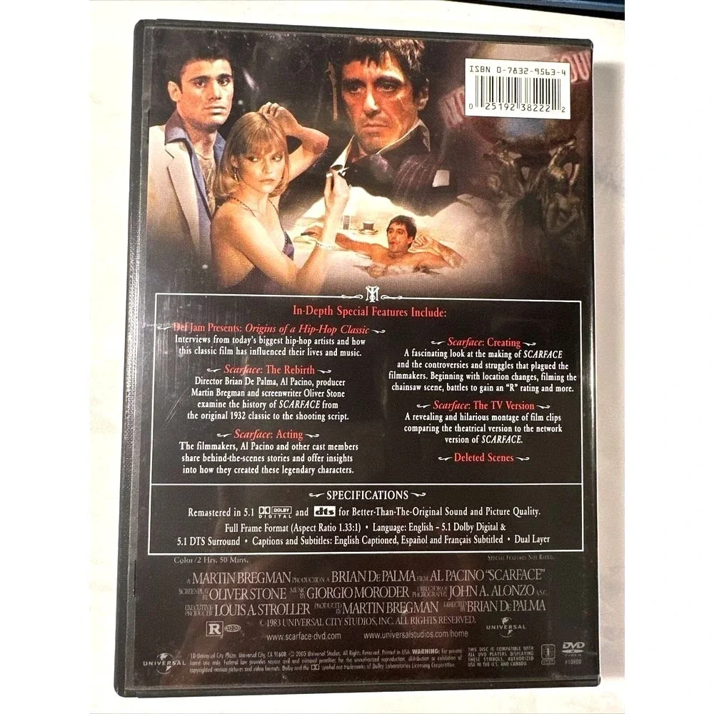 Scarface Two-Disc‎ Anniversary Edition DVD Al Pacino 1983 Movie Remastered 2003 - Picture 3 of 8